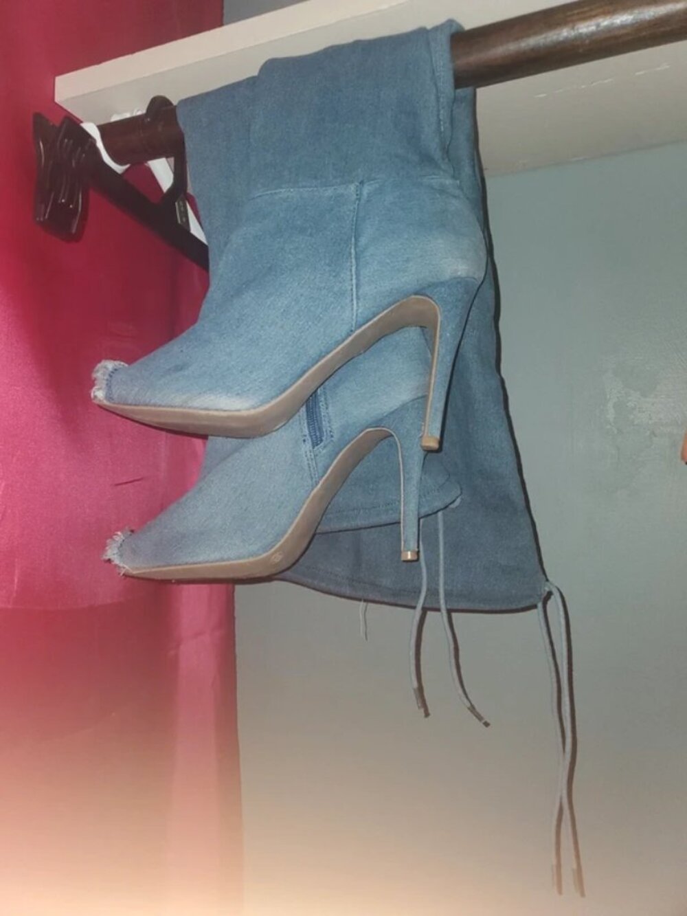 Knee High Jean-Heels